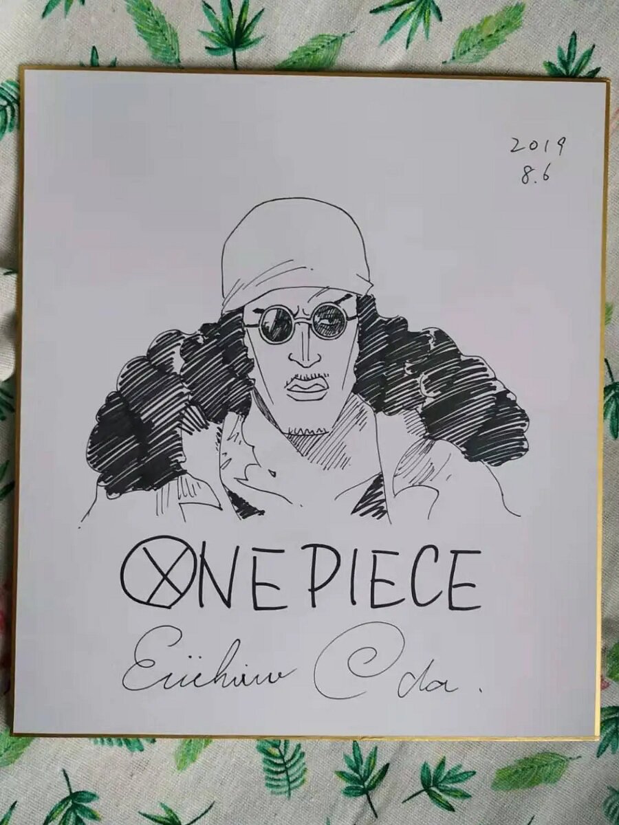 hand-drawn-Eiichiro-Oda-ONE-PIECE-autographed-Shikishi-Art-Board-rare-27-24cm-92019C 