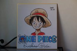 Shikishi-One-Piece-Rufy-disegnato-a-mano-su